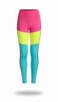 Neon Lemon Color-Blocked High-Rise Leggings