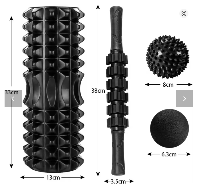 33cm Classic Wolf shaped Yoga Column Massage Stick Fascia Ball Set Hollow foam Axis Pilates Yoga Axis
